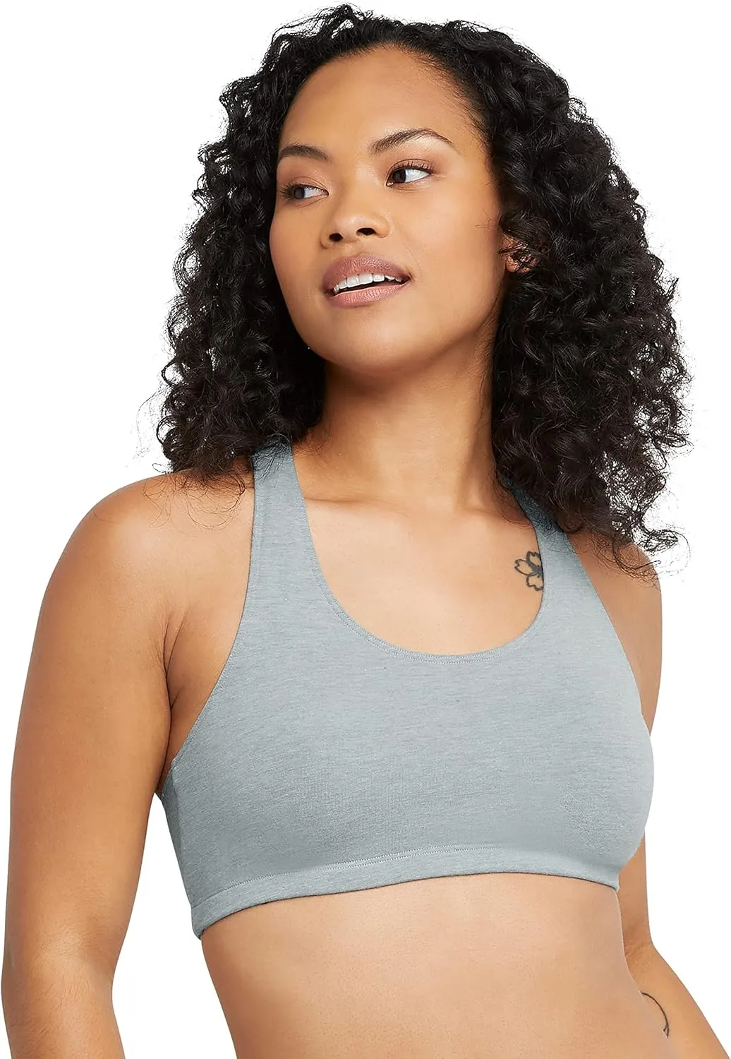 Hanes Women's Racerback Cotton T-Back Bralette (3 Pack)