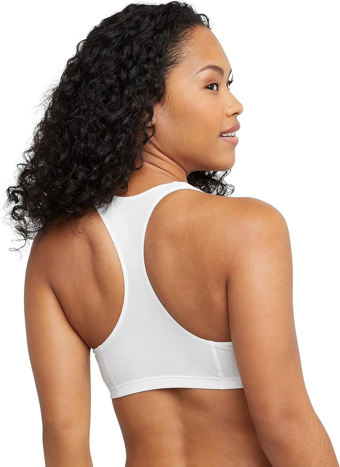Hanes Women's Racerback Cotton T-Back Bralette (3 Pack)