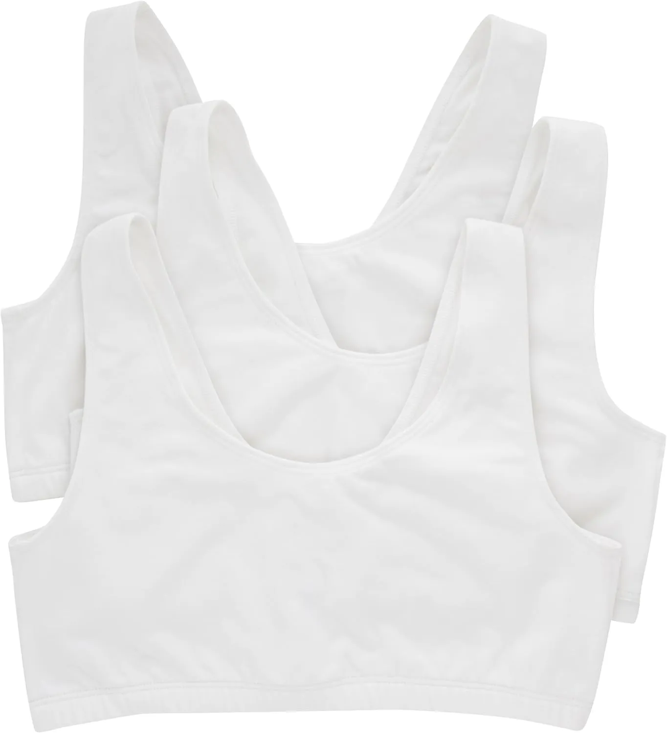 Hanes Women's Scoopneck Cotton Bralette Crop Top (3 Pack)