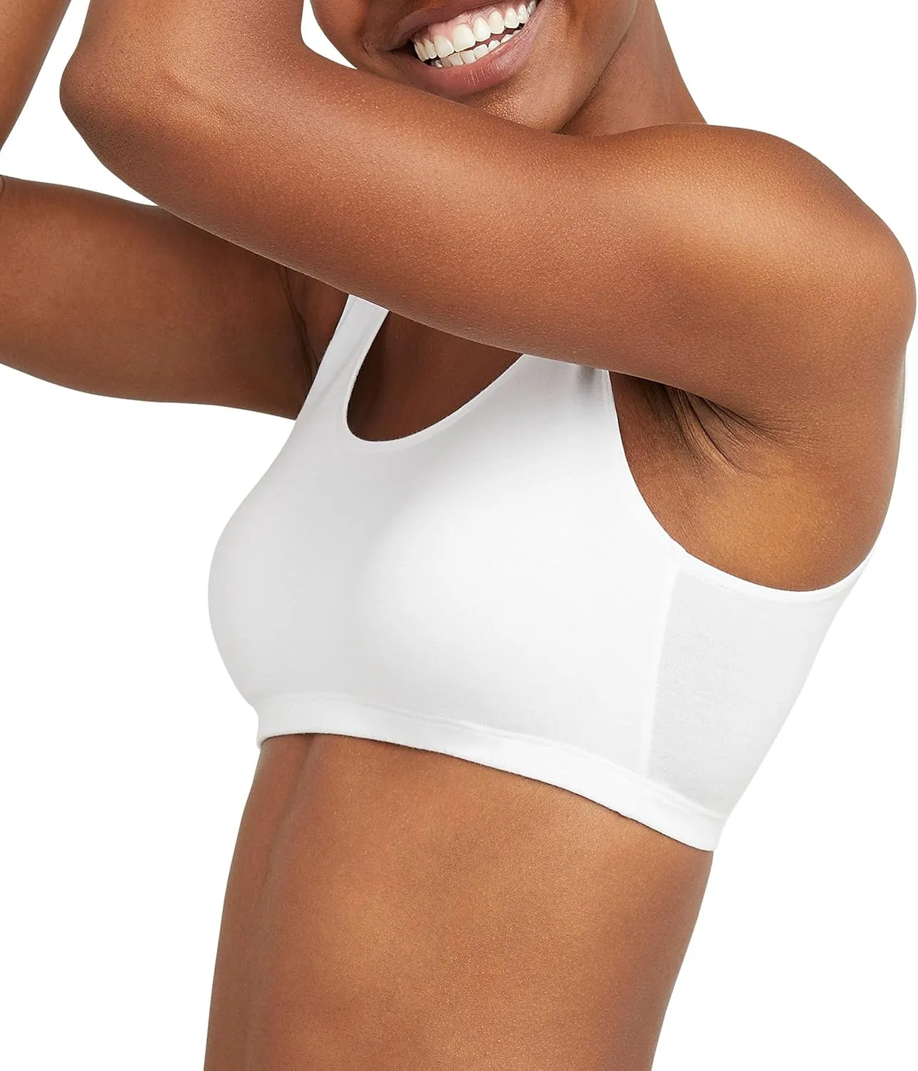 Hanes Women's Scoopneck Cotton Bralette Crop Top (3 Pack)