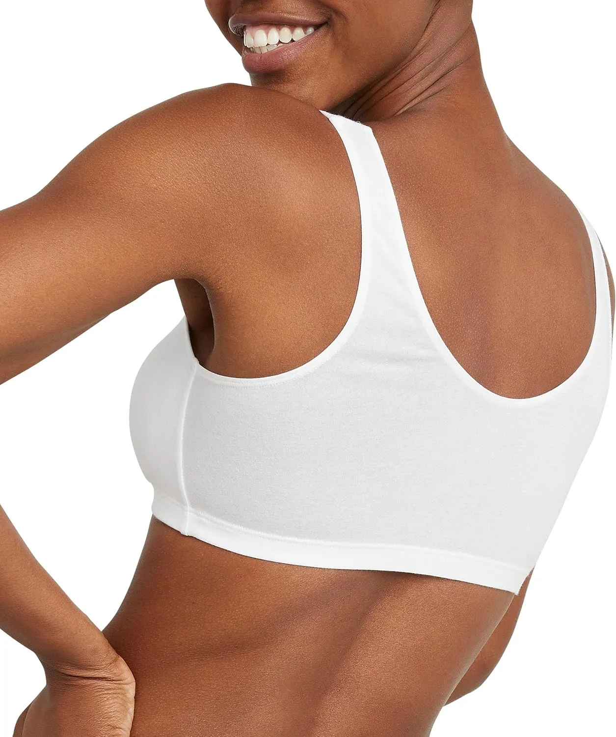 Hanes Women's Scoopneck Cotton Bralette Crop Top (3 Pack)