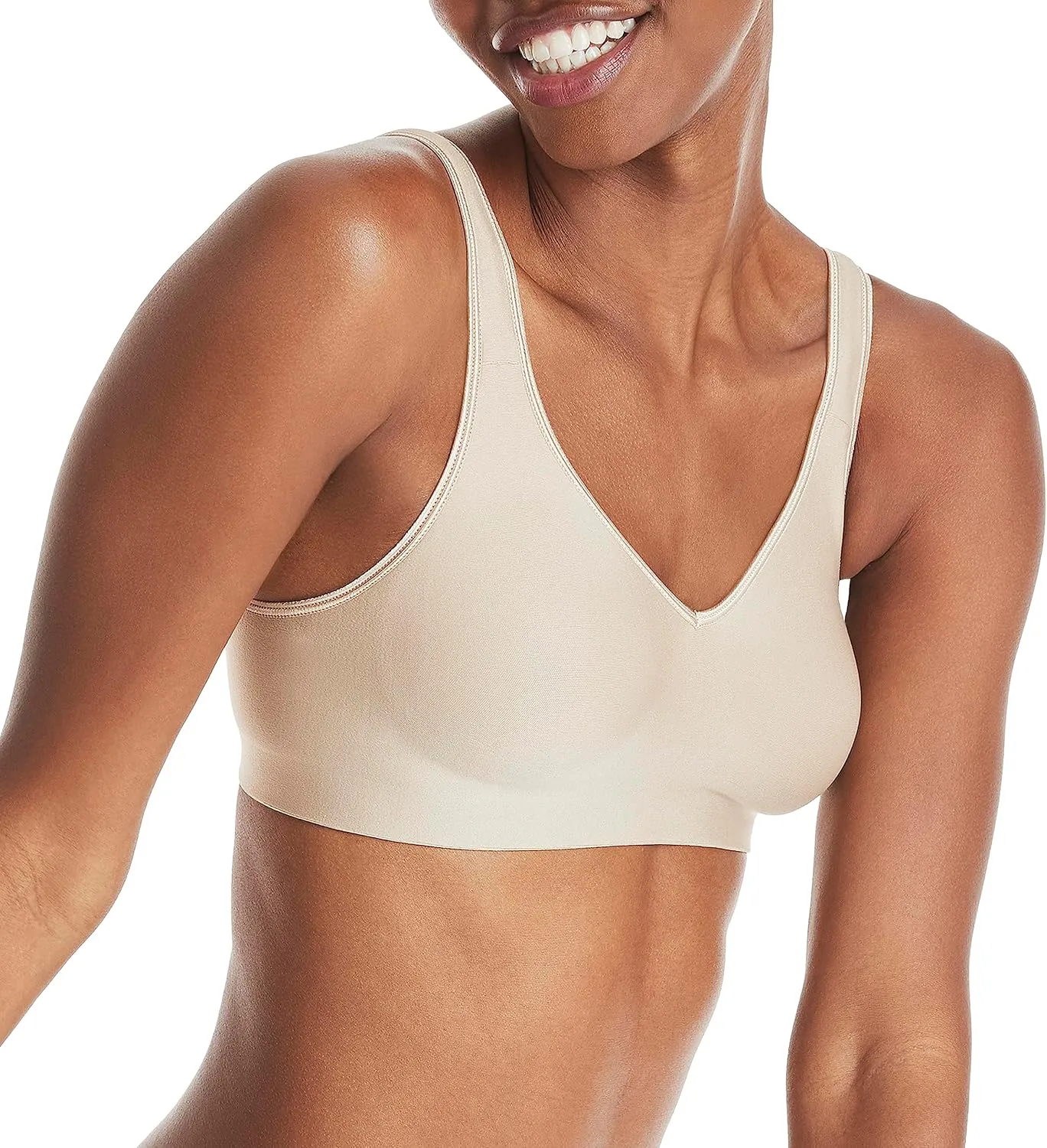 Hanes Women's Wireless Bra, Smooth Comfort Full-Coverage T-Shirt Bra, Single or 2-Pack