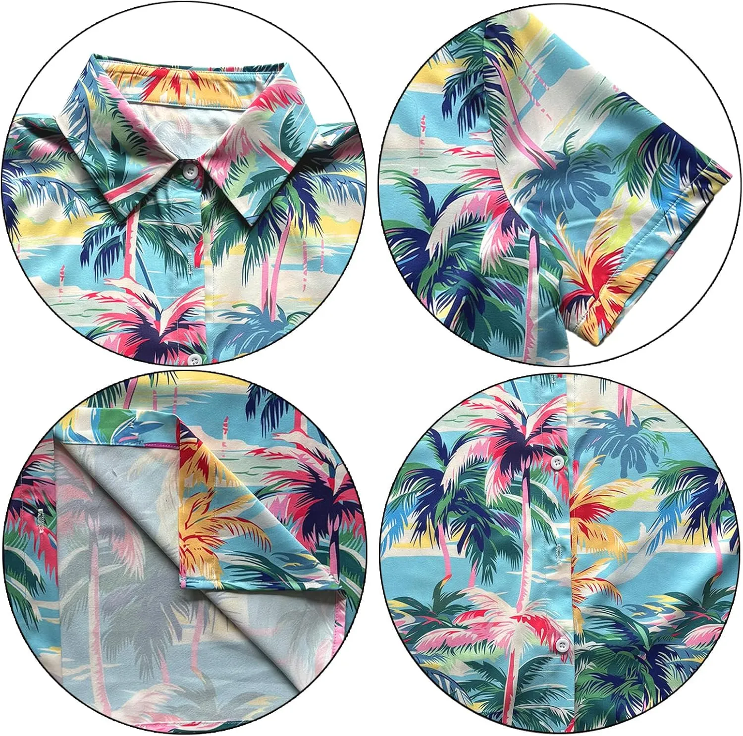 Hawaiian Shirts Women Hawaii Tshirt Cool Floral Tropic Print Graphic Tees Tops Button Up Summer Vacation Shirt