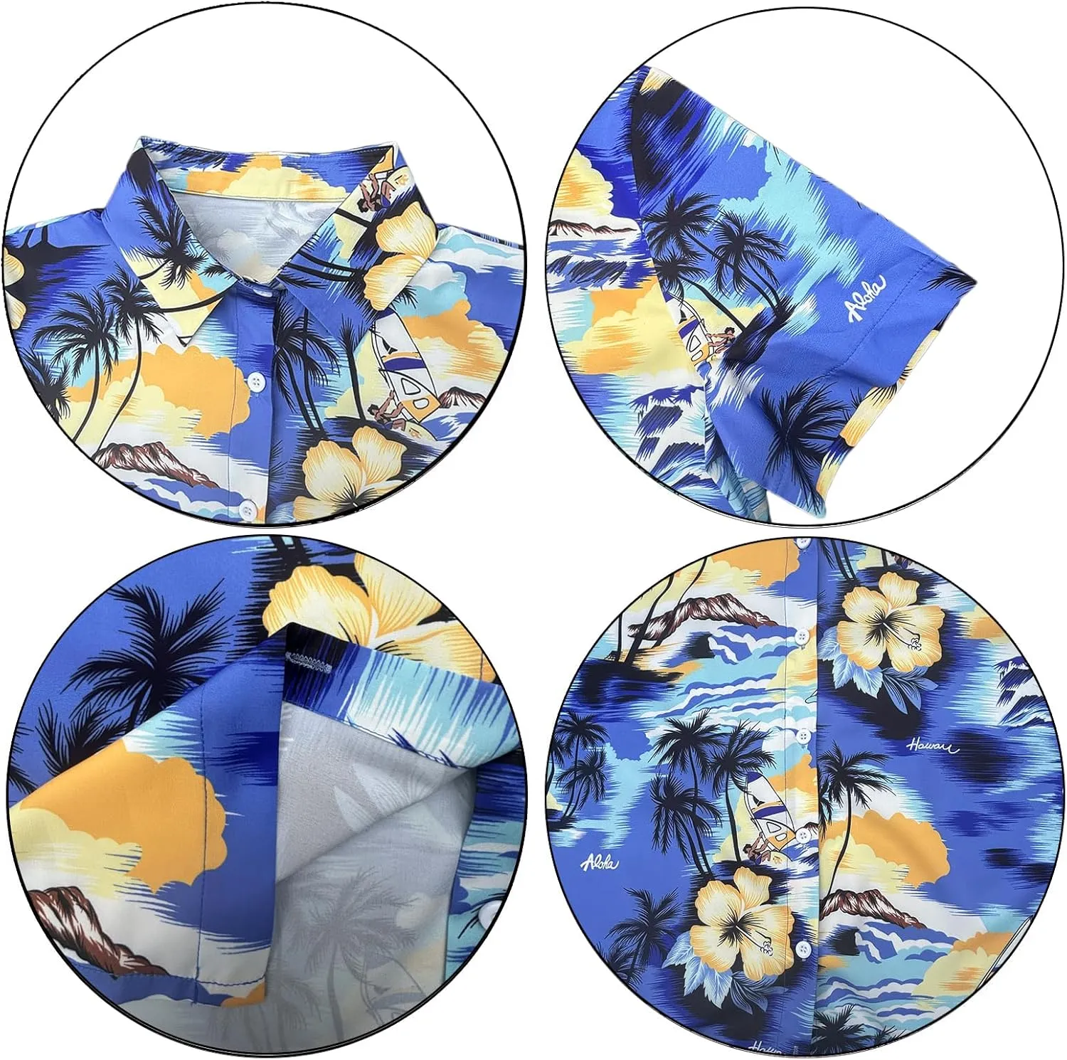 Hawaiian Shirts Women Hawaii Tshirt Cool Floral Tropic Print Graphic Tees Tops Button Up Summer Vacation Shirt