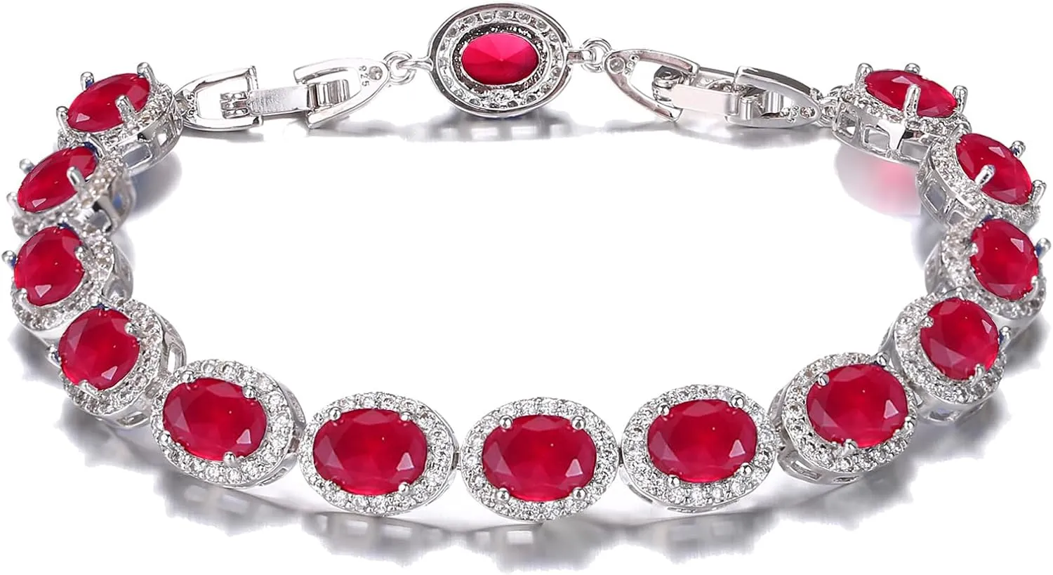 Hermosa Elegant Oval Gemstone Silver Bangle Bracelet with 1-Inch Extender Chain | Adjustable 7-8 Inches | Hypoallergenic Jewelry Gift for Women