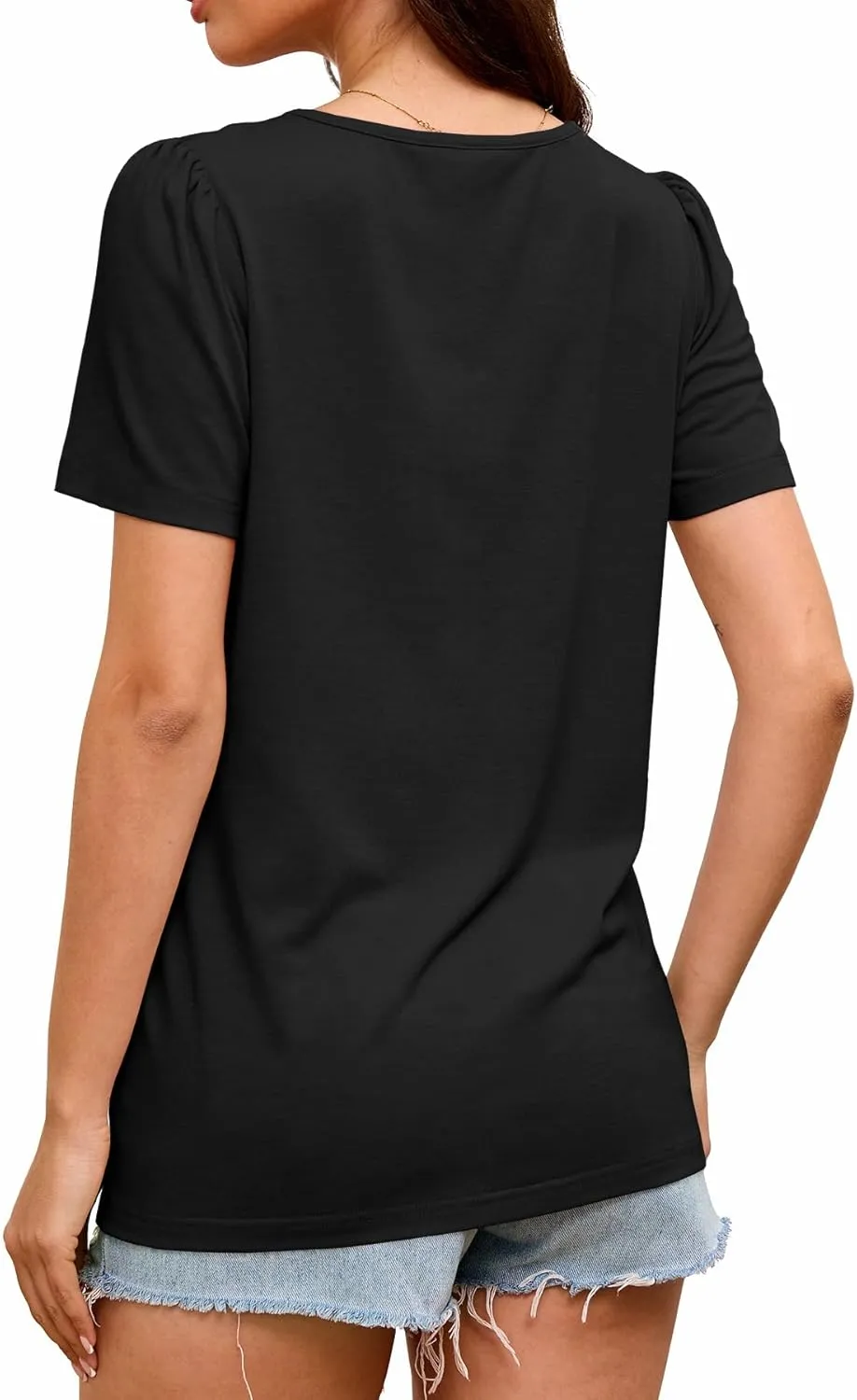 Heymiss Womens T Shirts Short Sleeve Dressy Casual V Neck Summer Tops Blouses