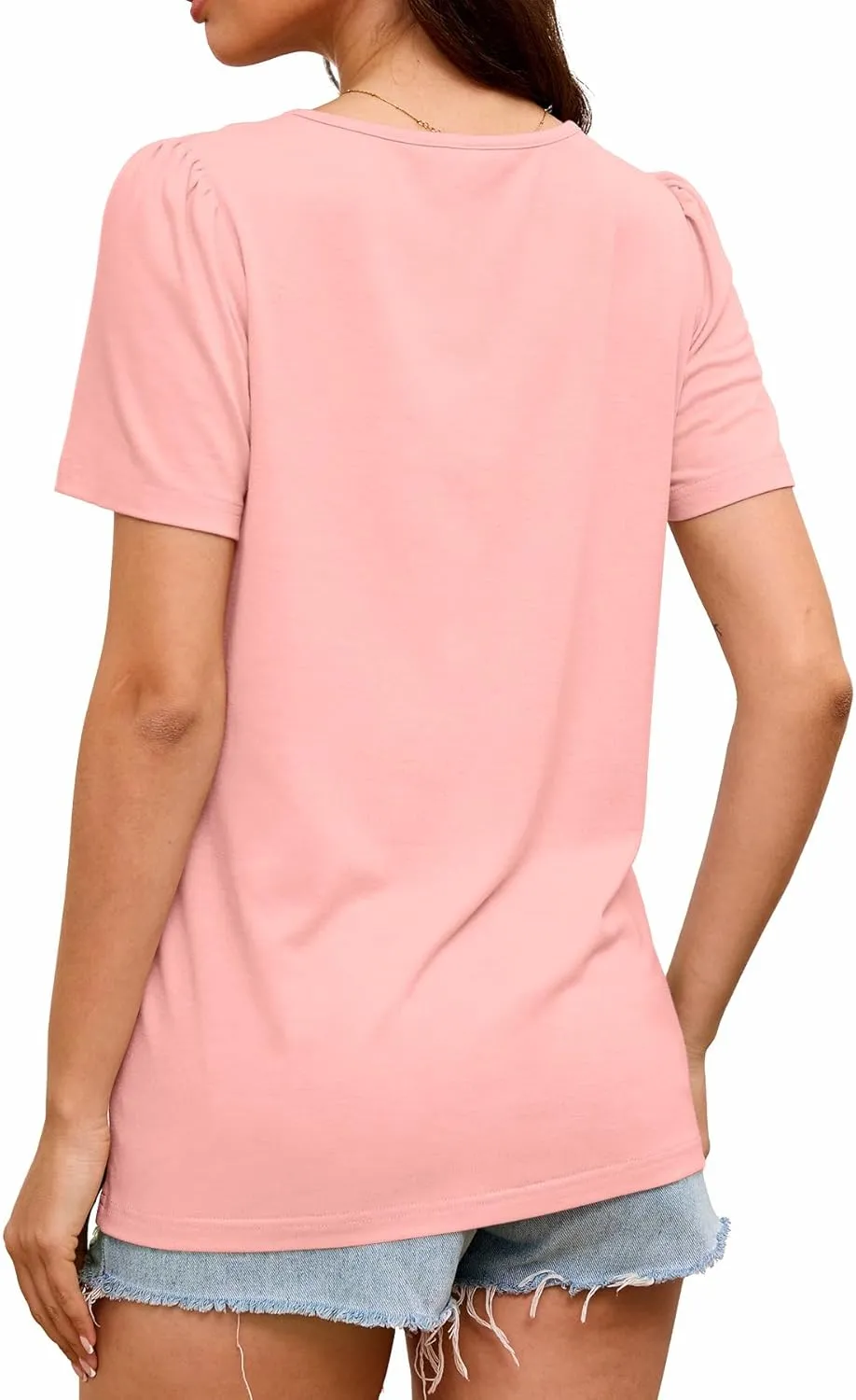 Heymiss Womens T Shirts Short Sleeve Dressy Casual V Neck Summer Tops Blouses