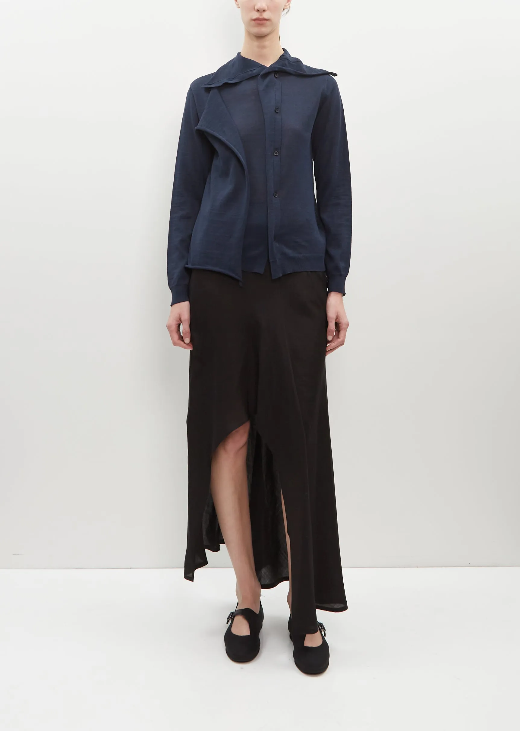 High Neck Flax Cardigan