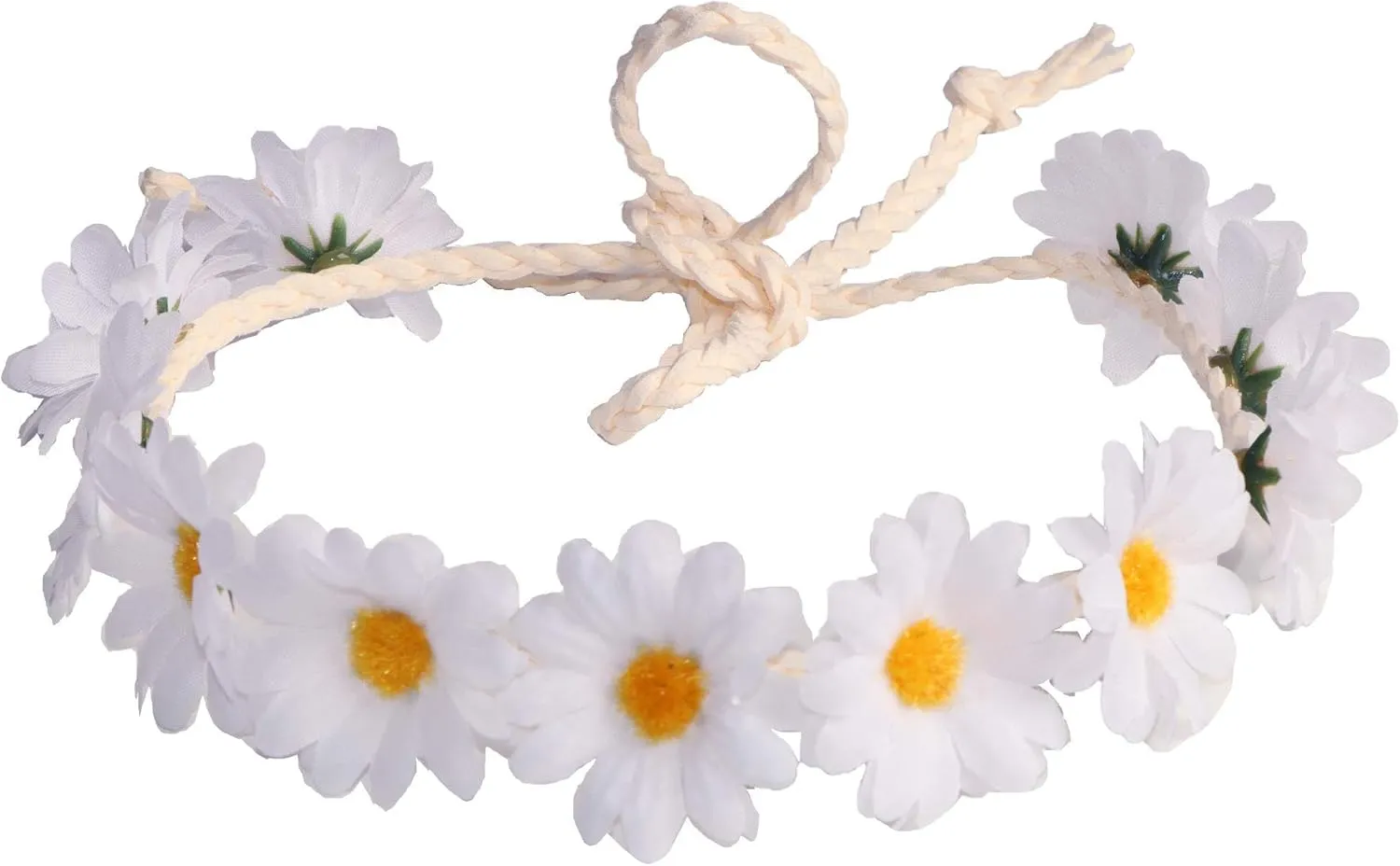 Hippie Costume Set- Flower Crown Headband Heart Sunglasses Adjustable Peace Sign Pendant Necklace 1960s Outfit Accessories