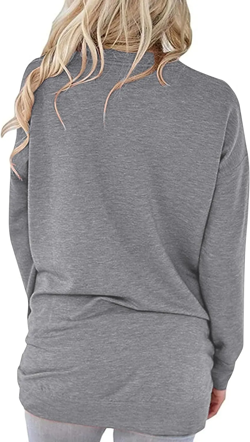 Hount Womens Casual Loose Fit Shirts Long Sleeve Comfy T-Shirts Pullover Sweatshirts With Pockets