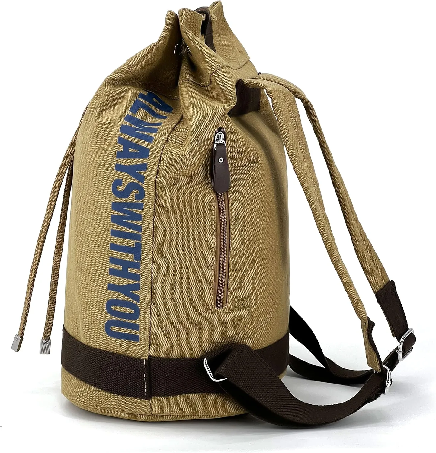 Jaegvida Canvas Drawstring Backpack Bucket Bag GYM Drawstring Bag