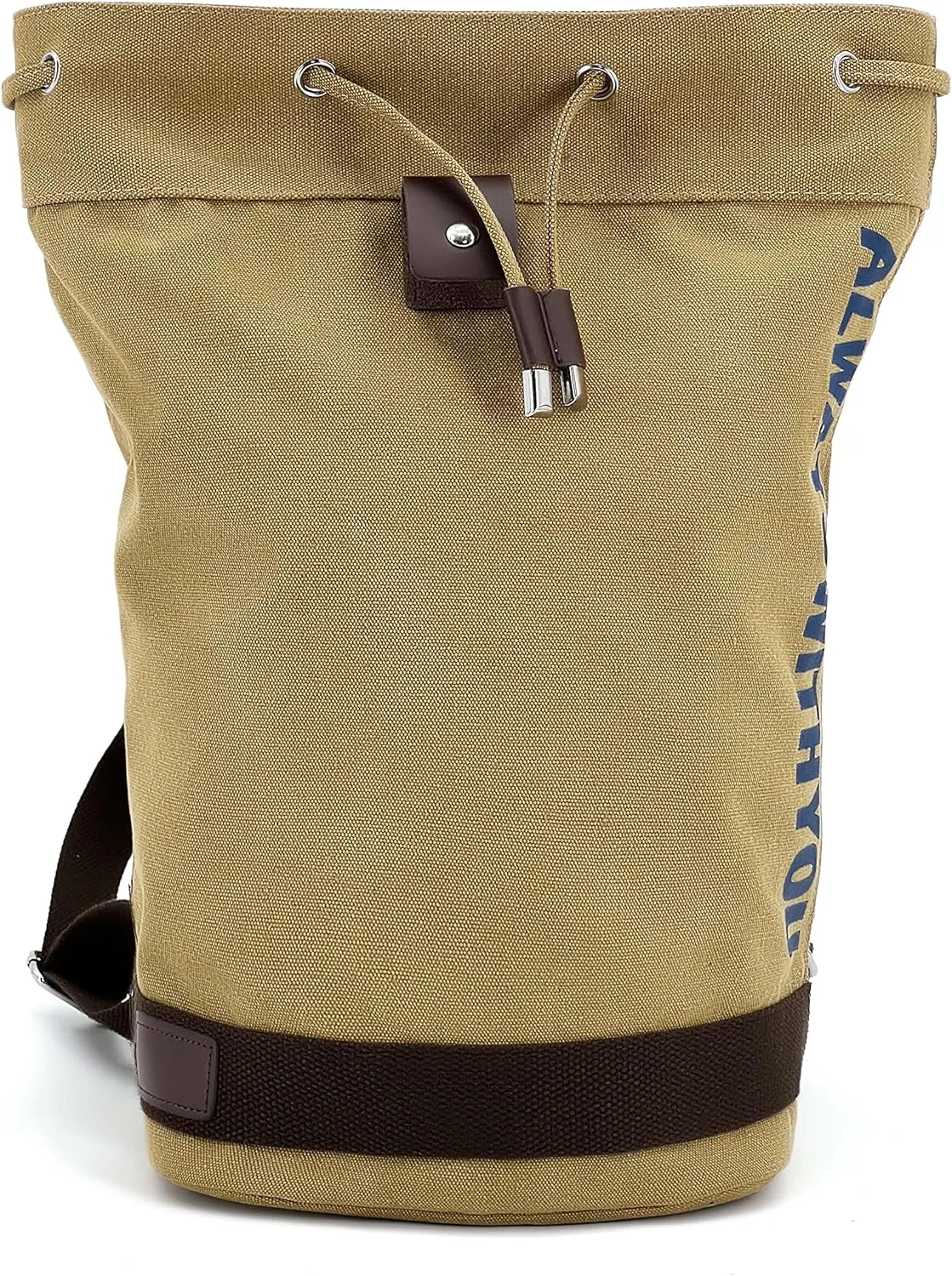Jaegvida Canvas Drawstring Backpack Bucket Bag GYM Drawstring Bag