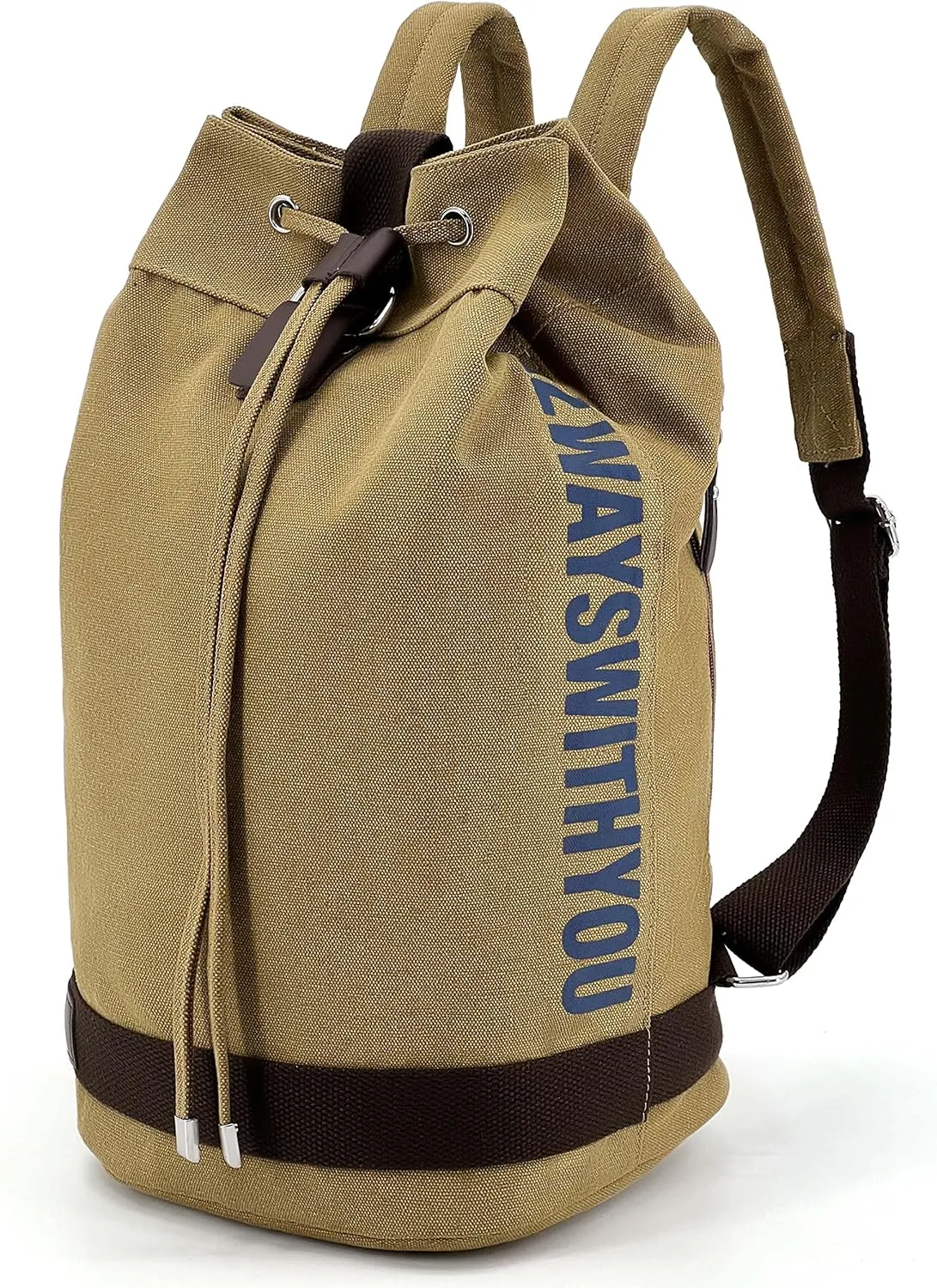 Jaegvida Canvas Drawstring Backpack Bucket Bag GYM Drawstring Bag