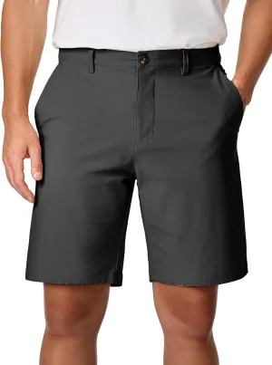 JMIERR Men's Chino Shorts Casual Summer 9" Inch Stretch Moisture-Wicking Golf Dress Short with Zipper Pocket