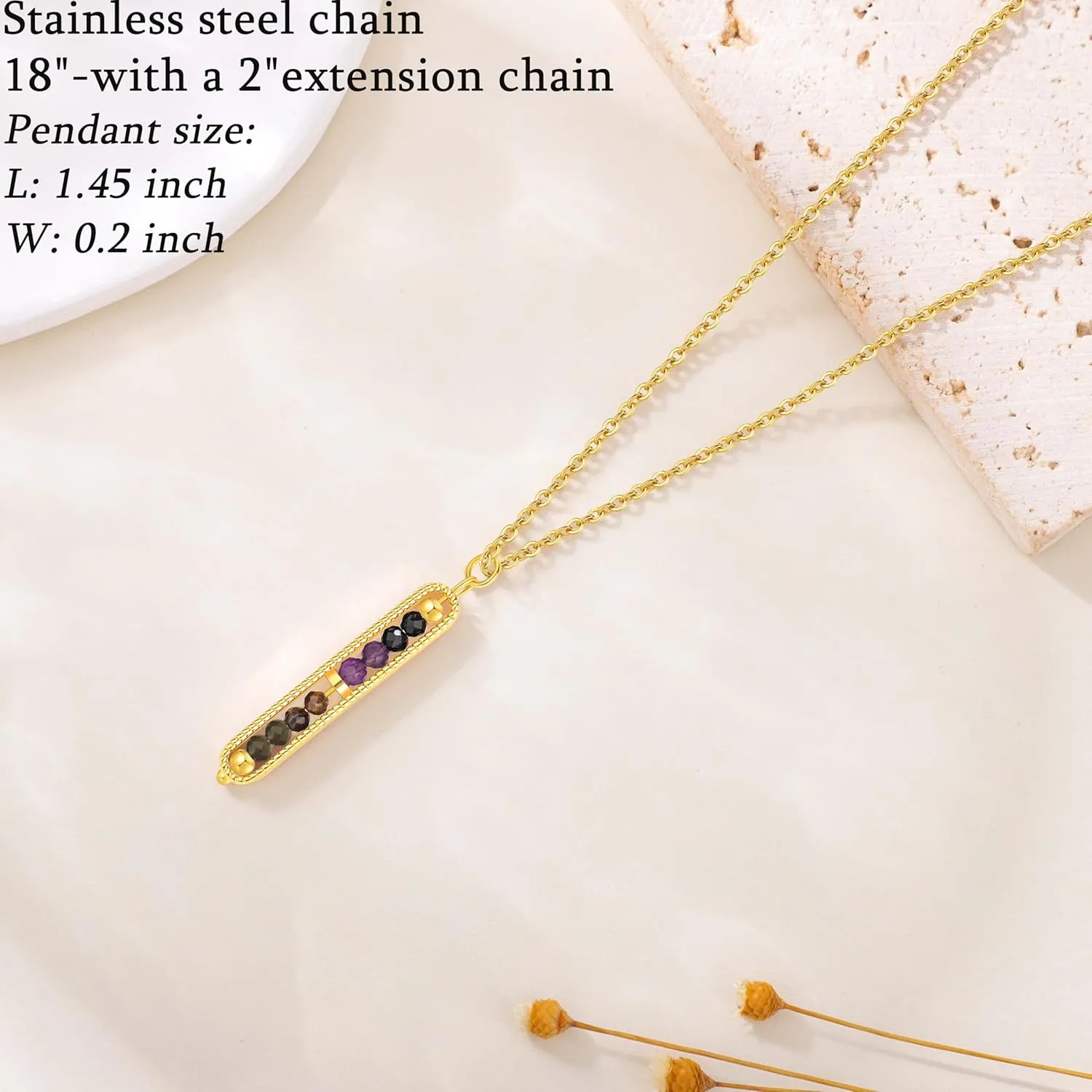JoycuFF Crystal Necklaces for Women Energy Healing Stone Necklaces for Women Anxiety Relief Empath Protection New Beginnings Protection Spiritual Jewelry