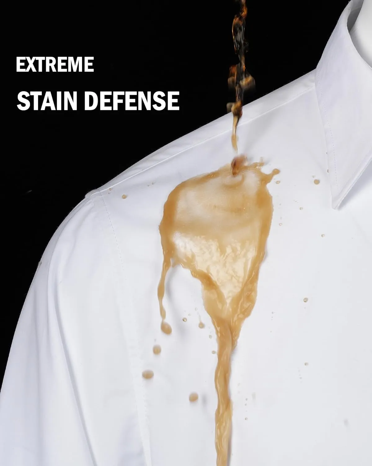 J.VER Men's Short Sleeve Dress Shirts Stretch Stain Shield Casual Button Down Shirts Solid Formal Shirt