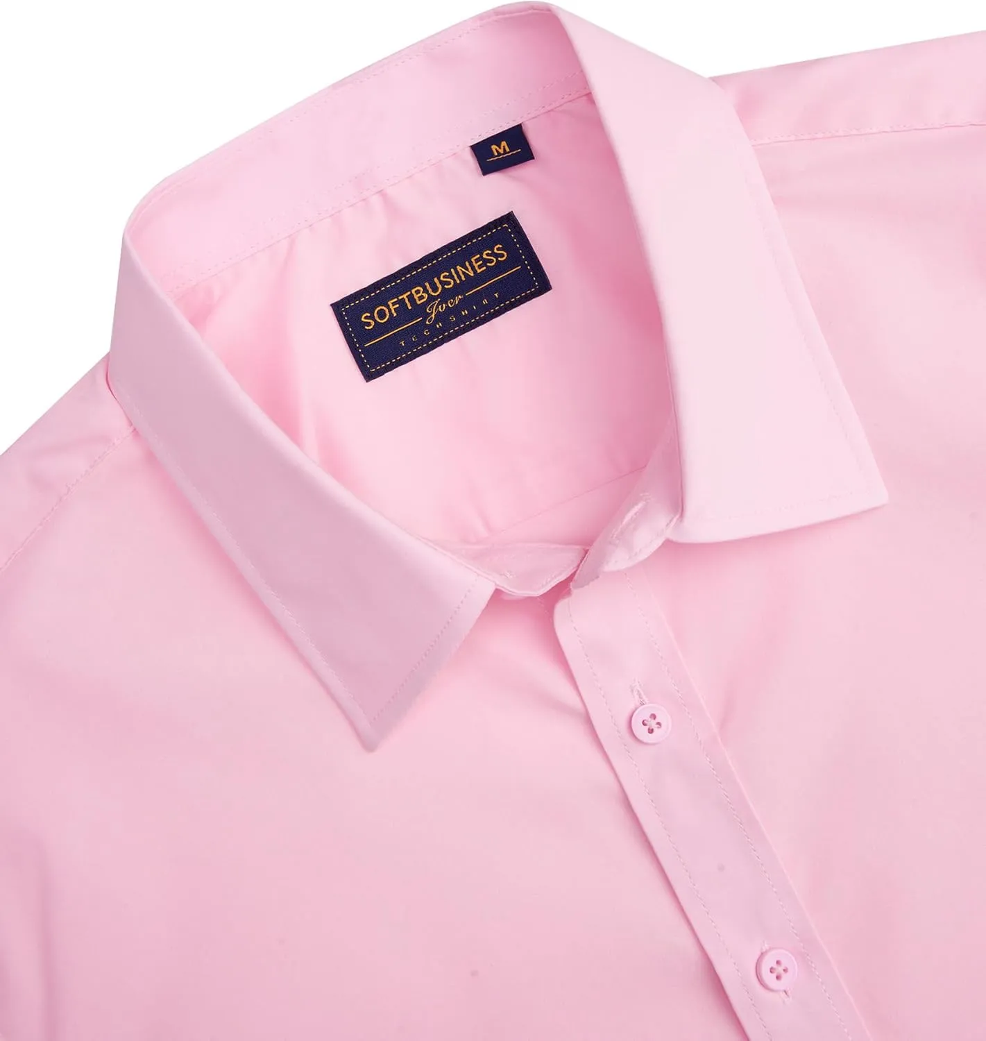 J.VER Men's Short Sleeve Dress Shirts Stretch Stain Shield Casual Button Down Shirts Solid Formal Shirt