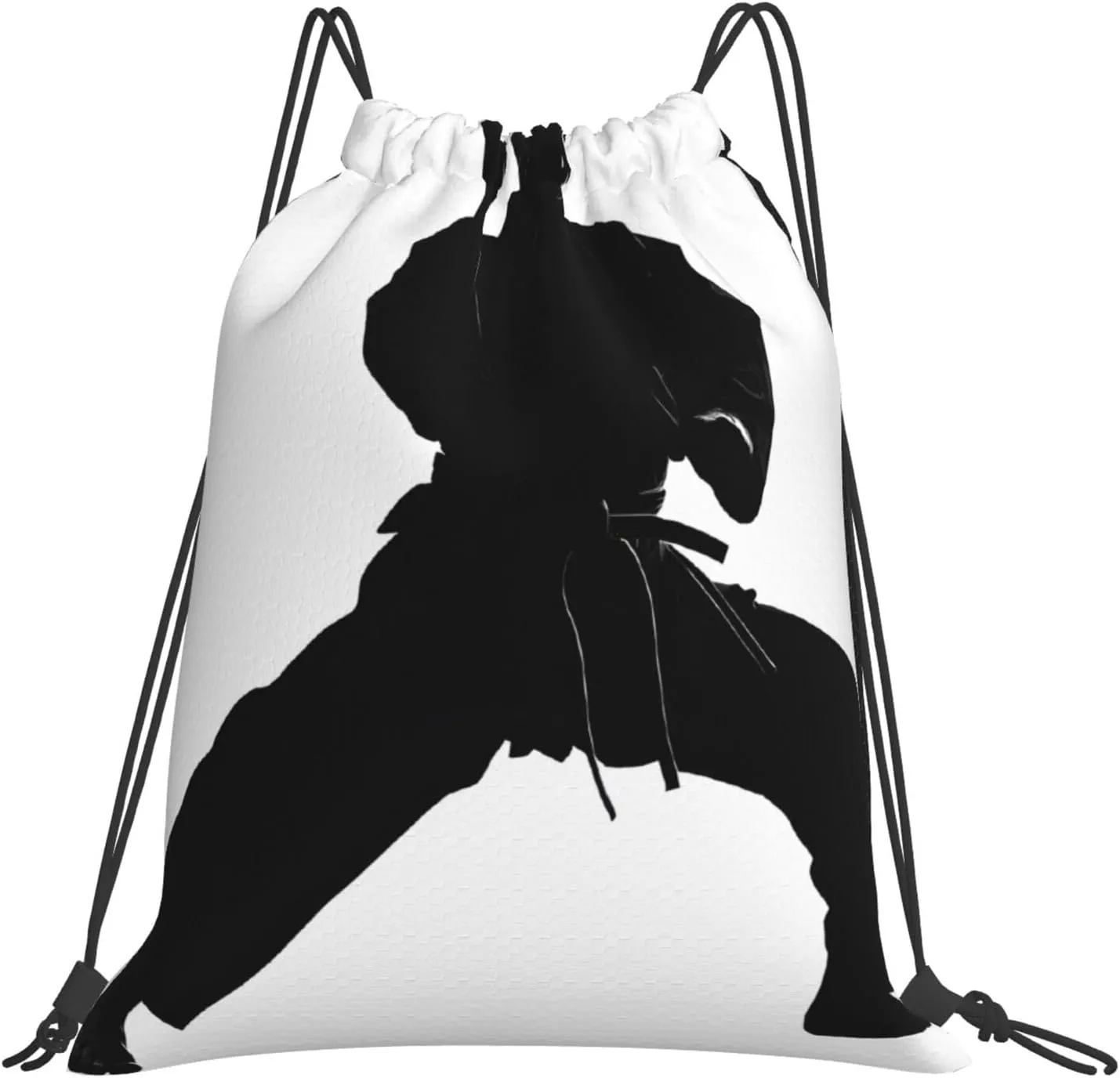 (Karate) Drawstring Backpack Drawstring Gym Bag Foldable Water Drawstring Bags Draw String Back Bag For Shopping Sport Yoga Travel, Swimming, Beach