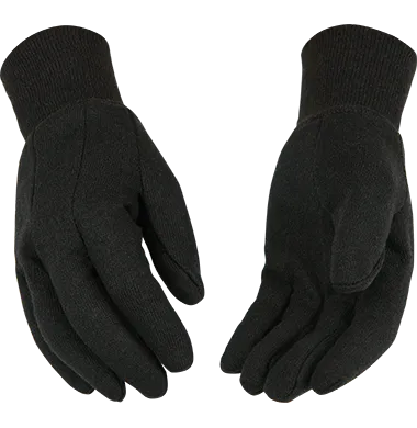 Kinco 820 Brown 9 oz. Heavyweight Jersey, Polyester-Cotton Blend Knit Wrist, Straight Thumb Design Gloves (One Dozen)