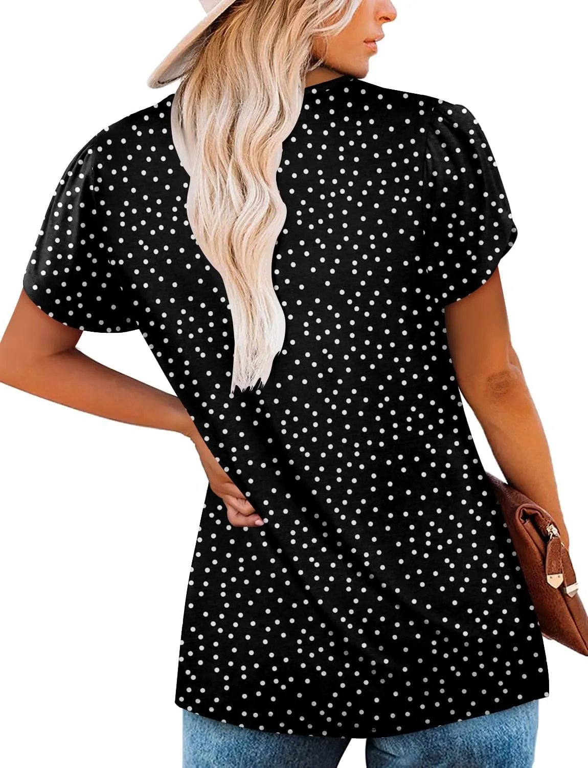 KISSMODA Womens Summer Tops Short Sleeve Floral Shirts Ladies V Neck Tunic Tops Loose Fit Tunics