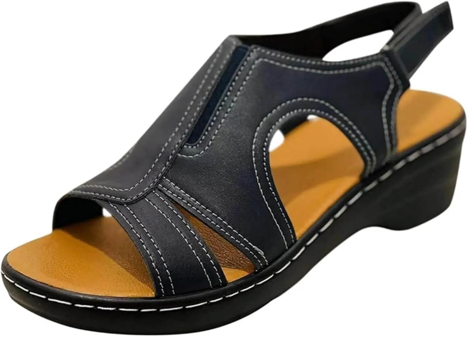Ladmiple Womens Sandals Comfortable Dressy Wedge Heel Orthopedic Slippers Arch Support Summer Walking Orthotic Flip Flops