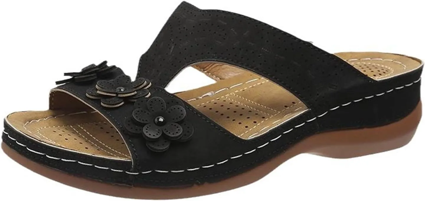 Ladmiple Womens Sandals Comfortable Walking Dressy Orthopedic Slippers Arch Support Orthotic Flip Flops Beach Summer Slides