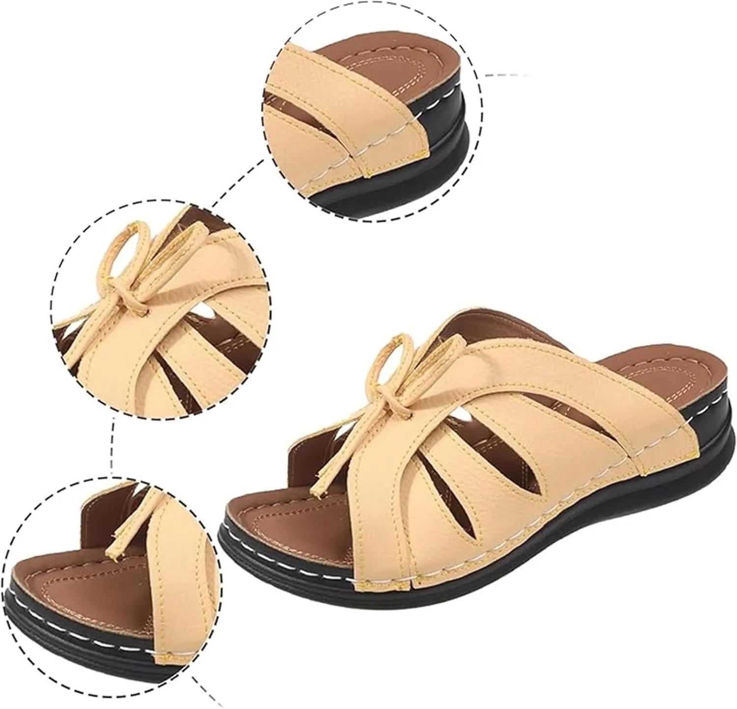 Ladmiple Womens Sandals Comfortable Walking Dressy Orthotic Flip Flops Open Toe Arch Support Summer Orthopedic Slippers