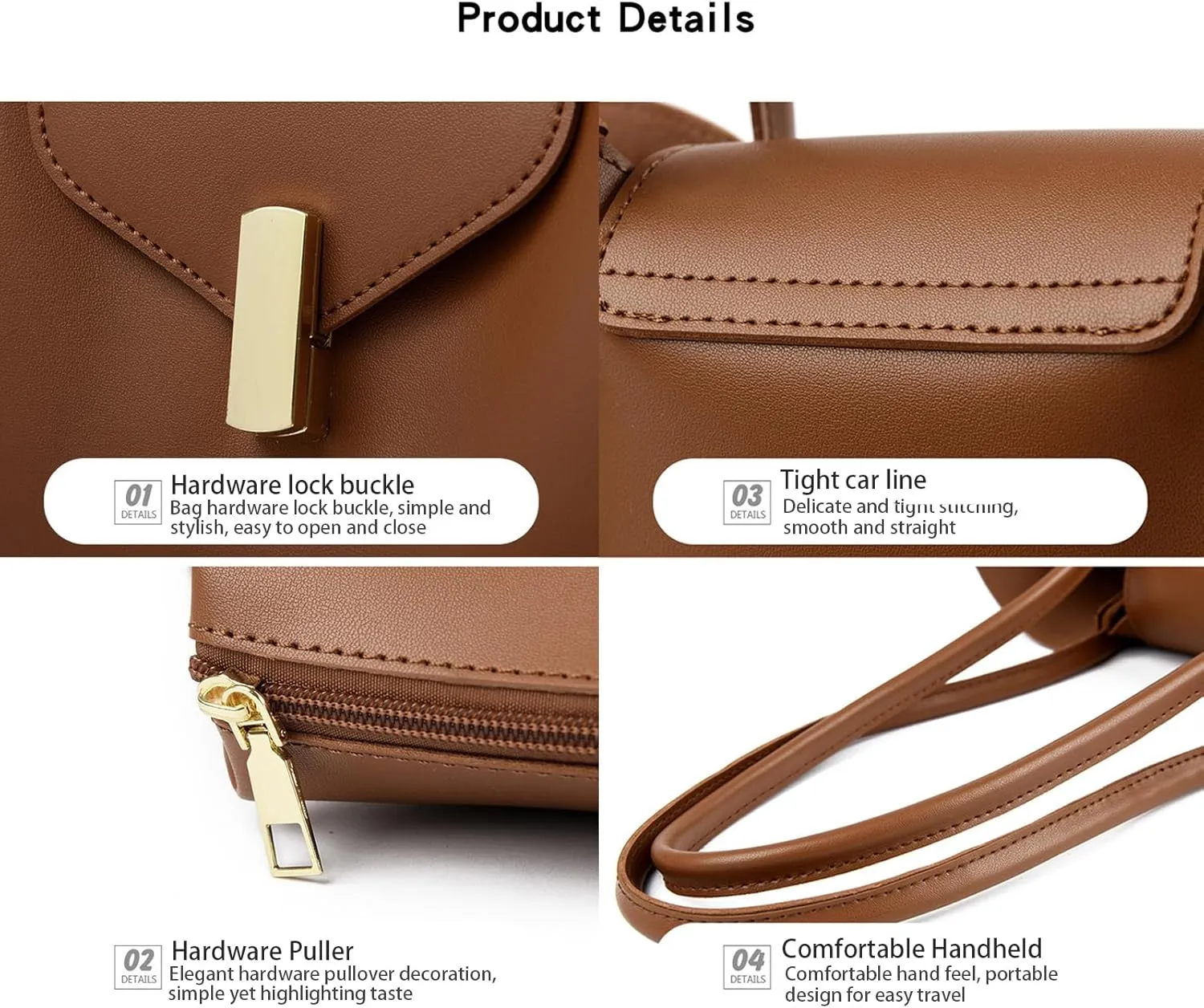 Leather Tote Bag for Women Designer Fashion Purses Top Handle Satchel Shoulder Bag with Small Wallet