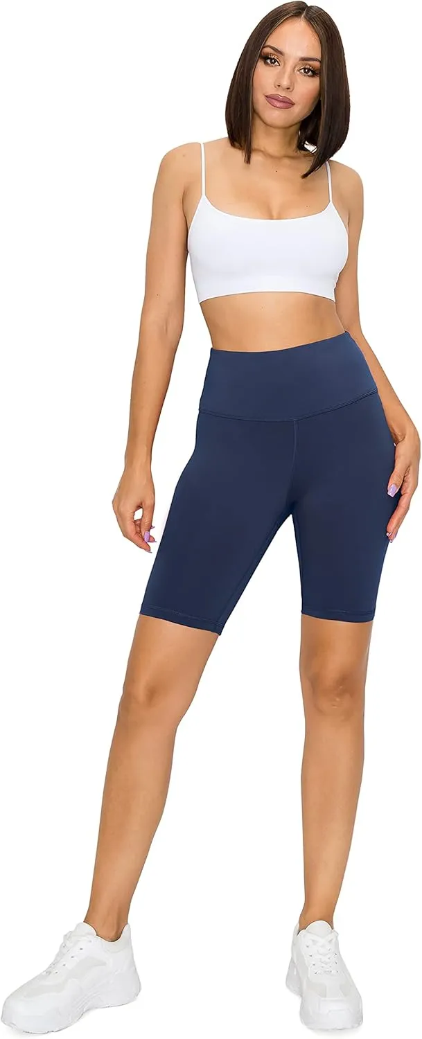 Leggings Depot Women's High Waisted Athletic Yoga Shorts, Workout Shorts for Women