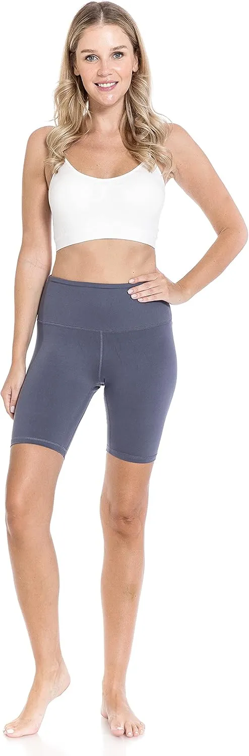 Leggings Depot Women's High Waisted Athletic Yoga Shorts, Workout Shorts for Women