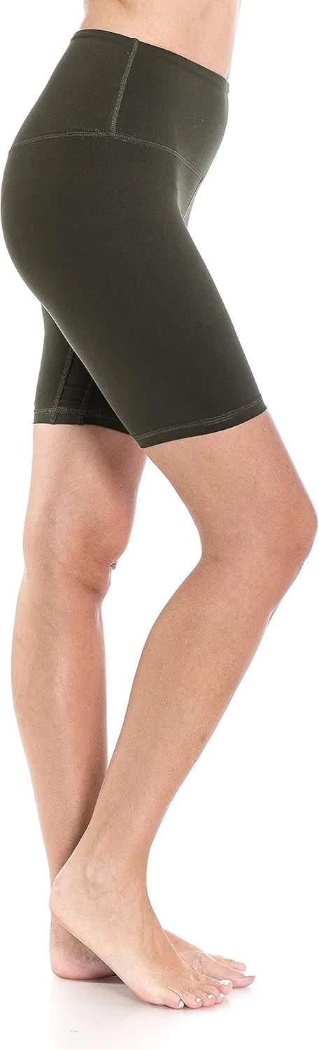 Leggings Depot Women's High Waisted Athletic Yoga Shorts, Workout Shorts for Women