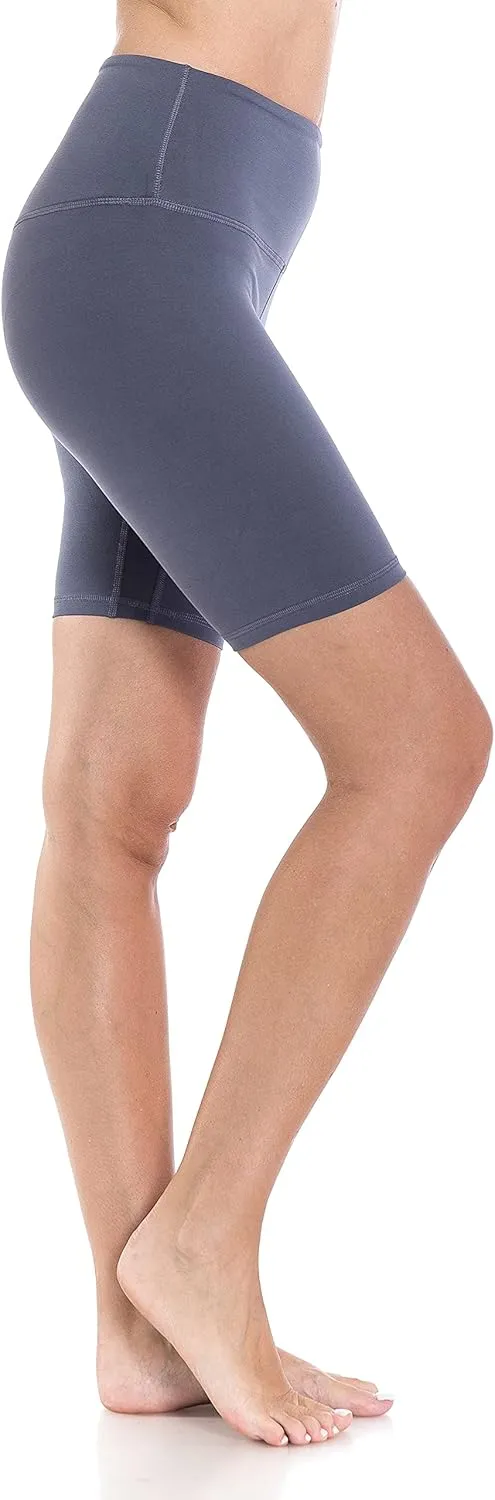 Leggings Depot Women's High Waisted Athletic Yoga Shorts, Workout Shorts for Women