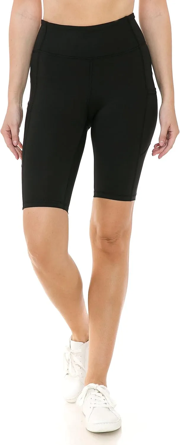Leggings Depot Women's High Waisted Athletic Yoga Shorts, Workout Shorts for Women