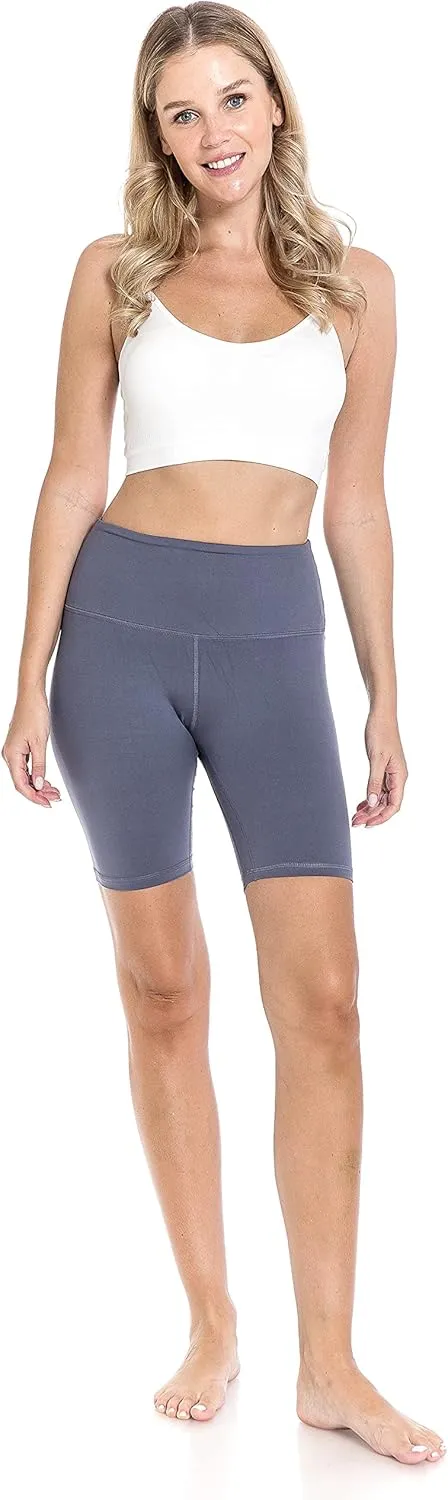 Leggings Depot Women's High Waisted Athletic Yoga Shorts, Workout Shorts for Women