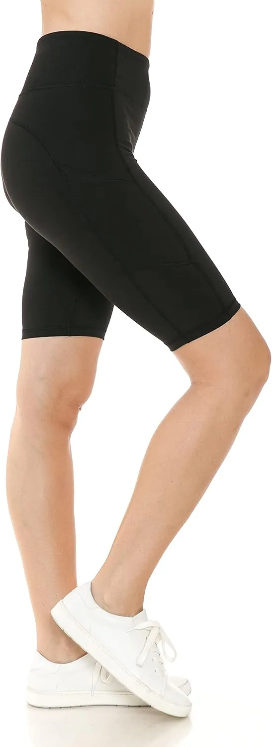 Leggings Depot Women's High Waisted Athletic Yoga Shorts, Workout Shorts for Women