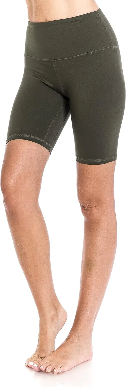 Leggings Depot Women's High Waisted Athletic Yoga Shorts, Workout Shorts for Women