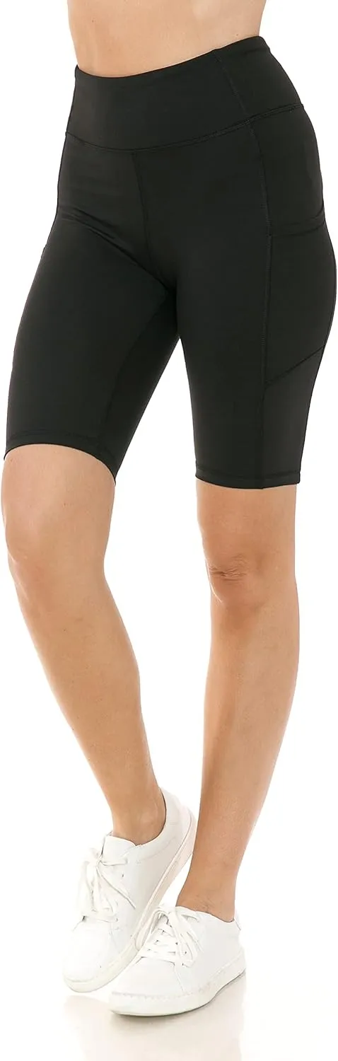 Leggings Depot Women's High Waisted Athletic Yoga Shorts, Workout Shorts for Women