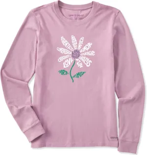 Life is Good Women's Crusher Tee, Long Sleeve Cotton Graphic T-Shirts, Superpowers Daisy