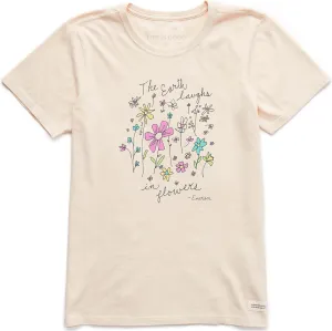 Life is Good Women's Crusher Tee, Short Sleeve Cotton Graphic T-Shirts, Earth Laughs in Wildflowers
