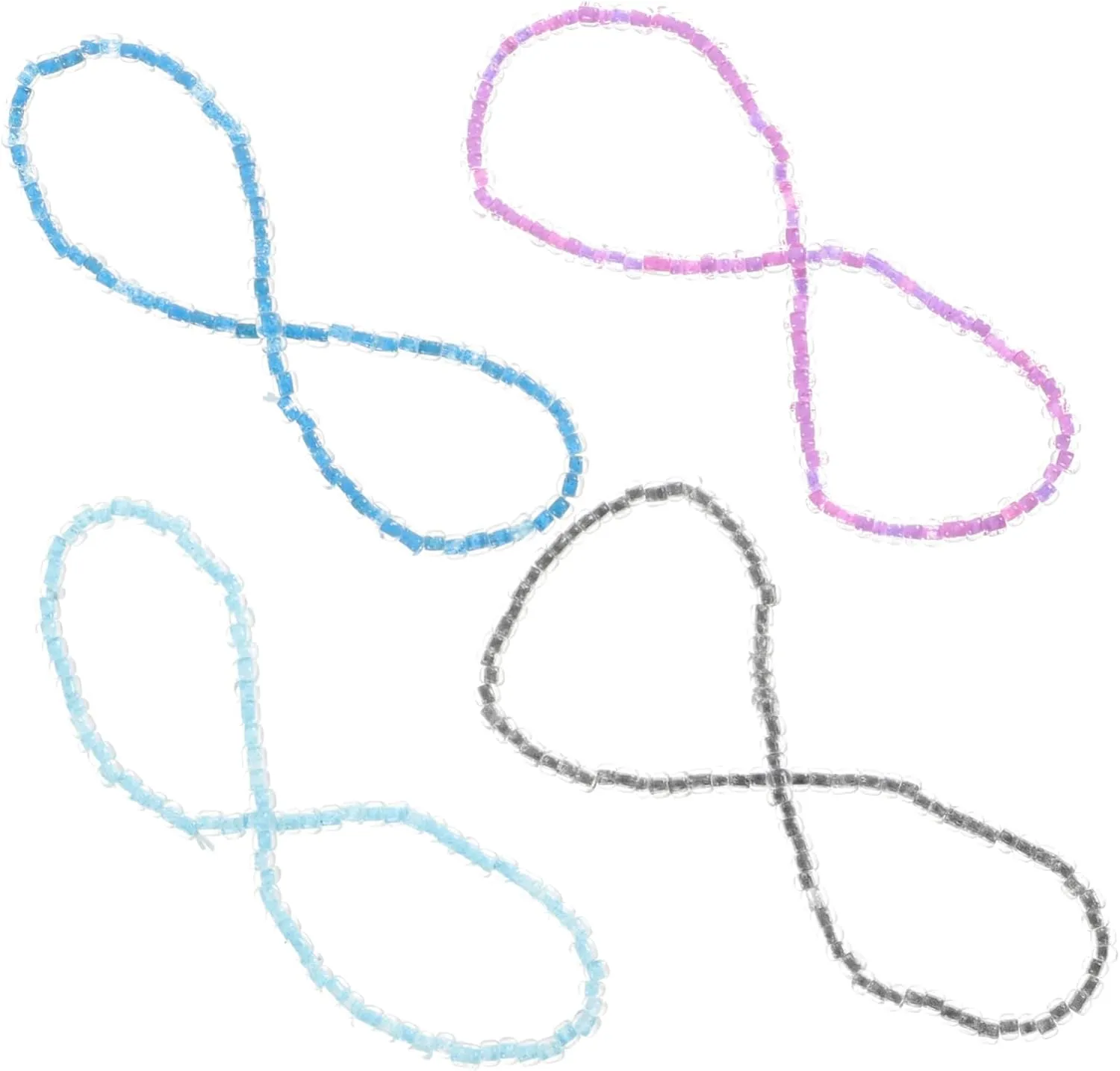 LIFKOME 4Pcs Glow Dark Beaded Anklets for Women Ankle Bracelets Stylish Beach Party Festival Jewelry Comfortable Skin Friendly Design