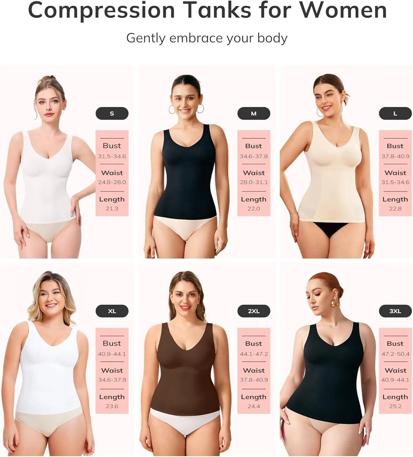 LODAY Compression Tank Tops for Women Shapewear Tummy Control V Neck Camisole Cami Tops