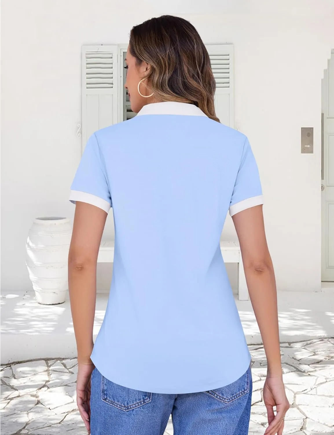 LOMON Womens Golf Polo Shirts Short Sleeve Collared Tops Lightweight Moisture Wicking Tennis Activewear S-XXL