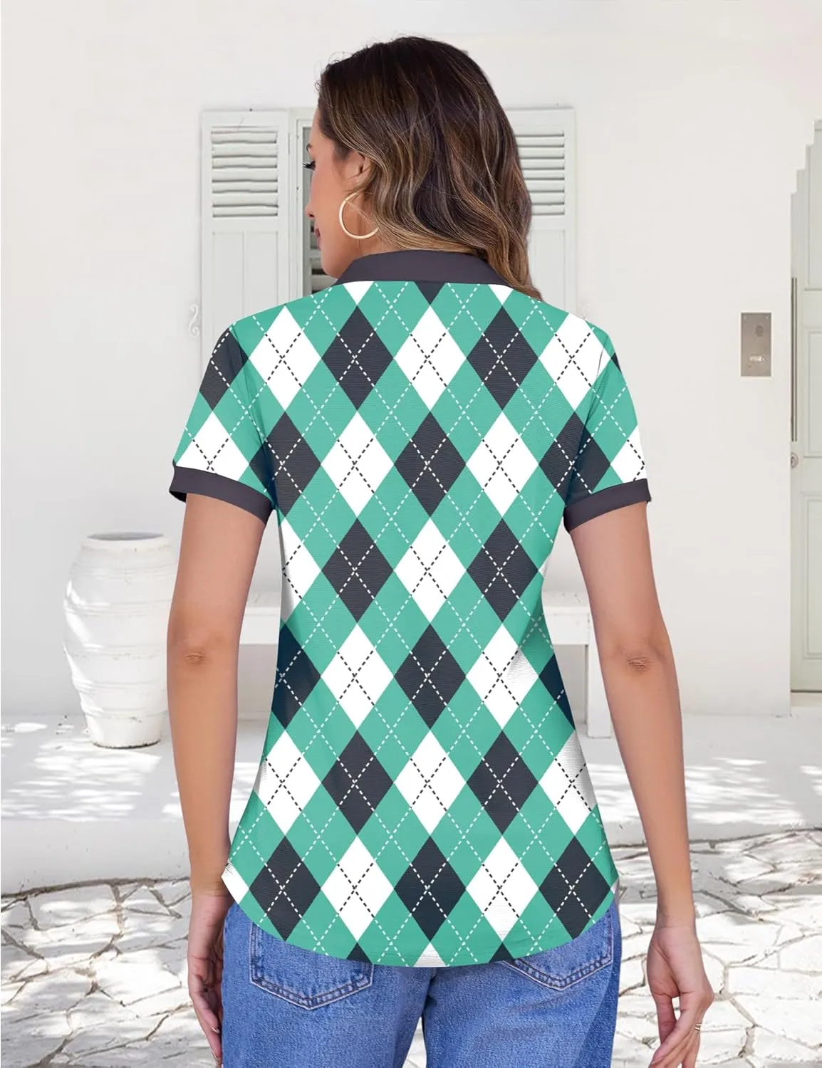 LOMON Womens Golf Polo Shirts Short Sleeve Collared Tops Lightweight Moisture Wicking Tennis Activewear S-XXL
