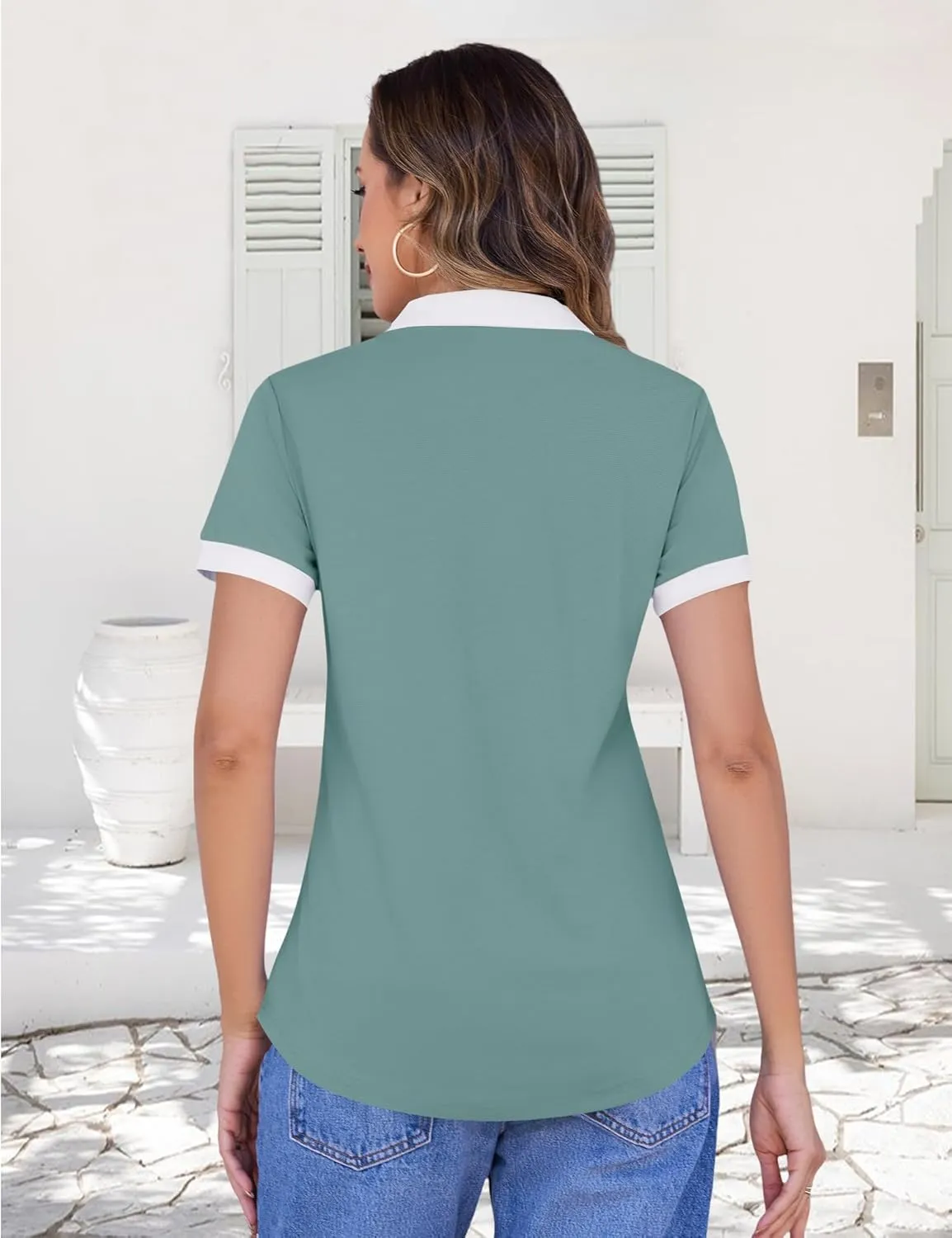 LOMON Womens Golf Polo Shirts Short Sleeve Collared Tops Lightweight Moisture Wicking Tennis Activewear S-XXL