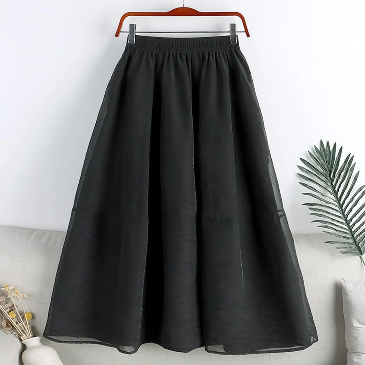 Long Maxi Skirt for Women 2025 Summer Trendy Elastic Waist Layered Skirts Casual Fashion Loose Flowy Beach Skorts