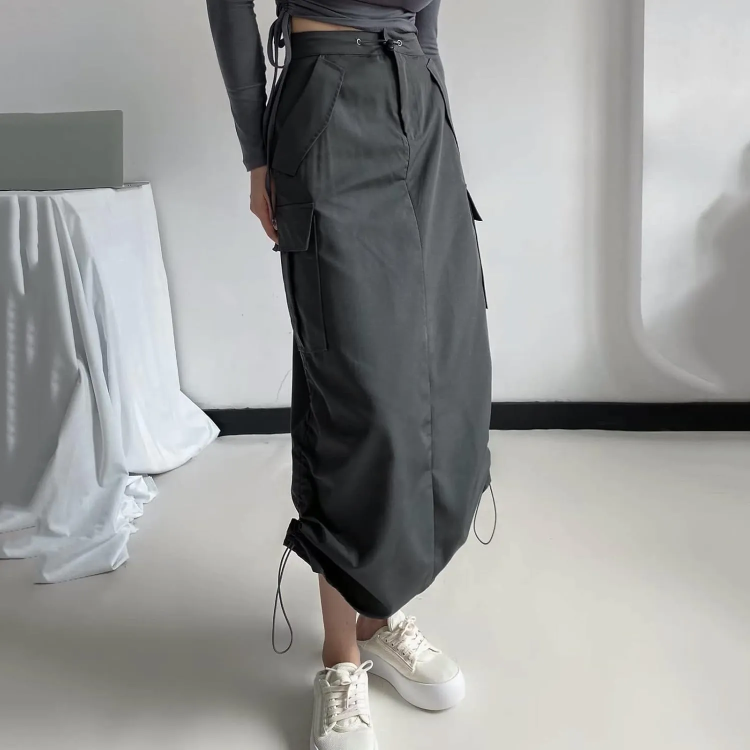 Long Skirt for Women Cargo Midi Elegant Pencil Skirt Beach Maxi Sexy Midi Skirts with Pocket Pencil Skirt for