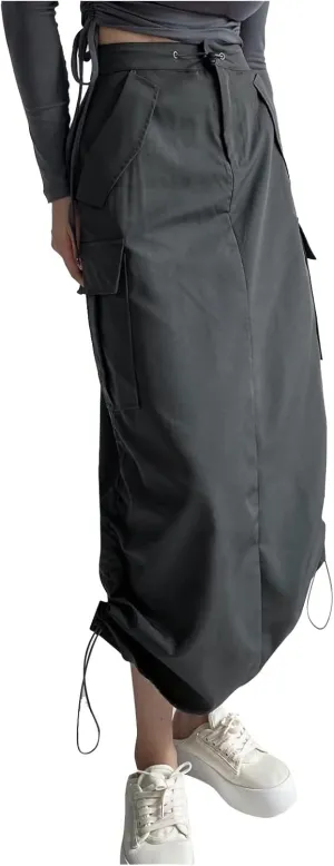 Long Skirt for Women Cargo Midi Elegant Pencil Skirt Beach Maxi Sexy Midi Skirts with Pocket Pencil Skirt for