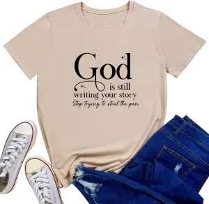 LOOKFACE Womens God is Still T Shirt Comfy Tops Graphic Tees