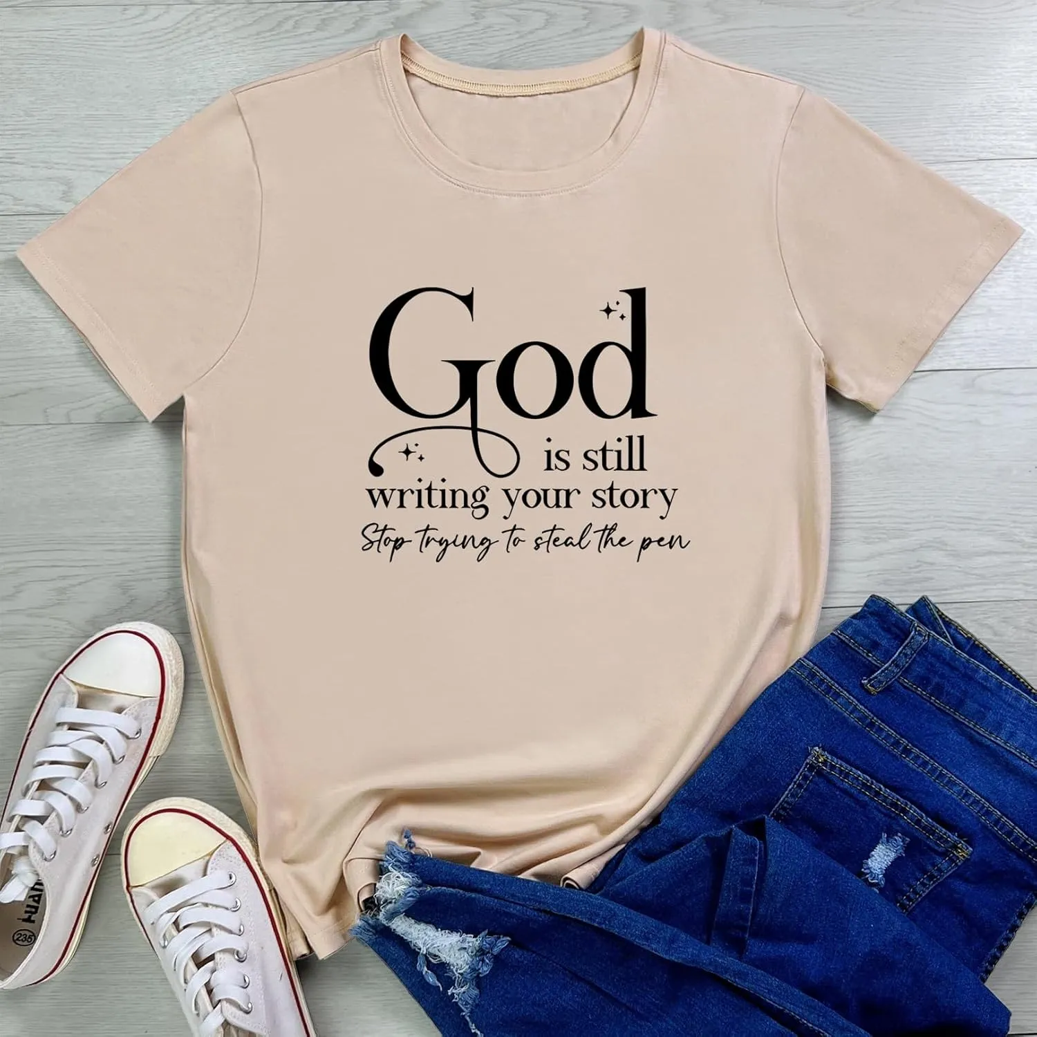 LOOKFACE Womens God is Still T Shirt Comfy Tops Graphic Tees