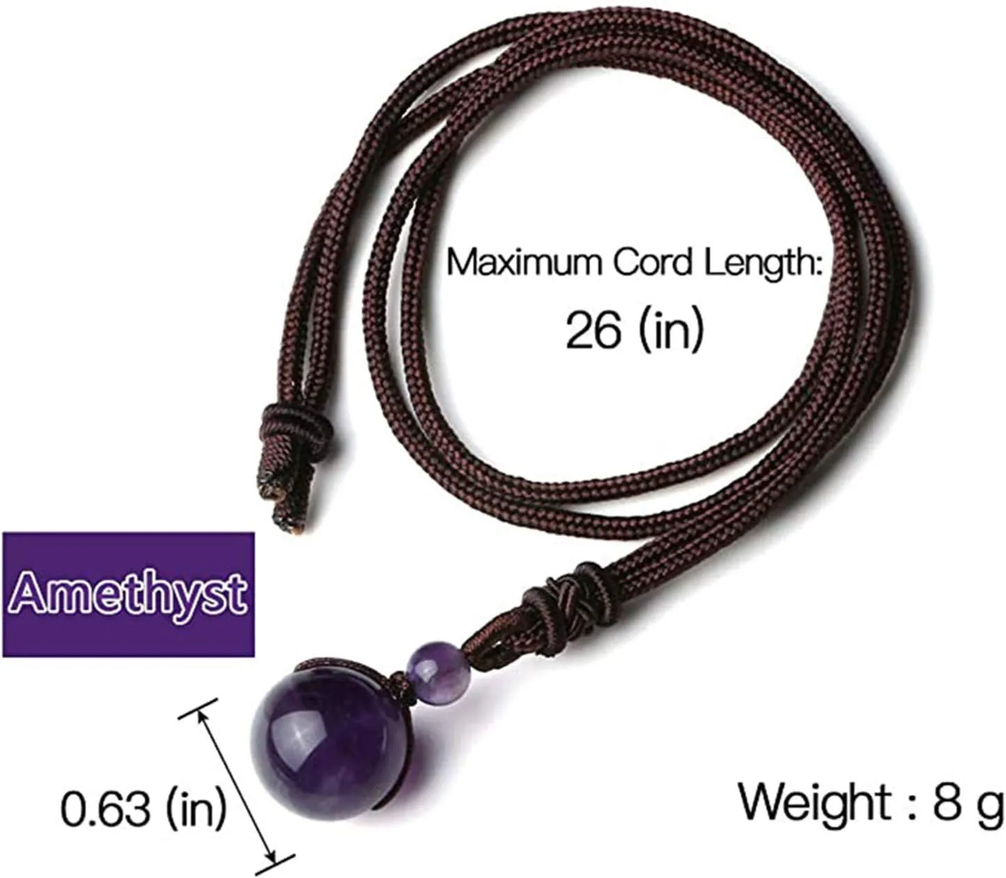 Lucky Natural Crystal Black Obsidian Tiger Eye Stone Bead Pendant Necklace Energy Healing Adjustable Braided Rope Cord Necklace for Women Men Protection Jewelry Gift